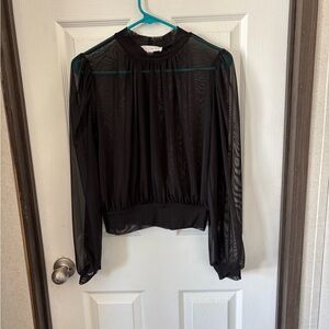 Timing Black Sheer Blouse